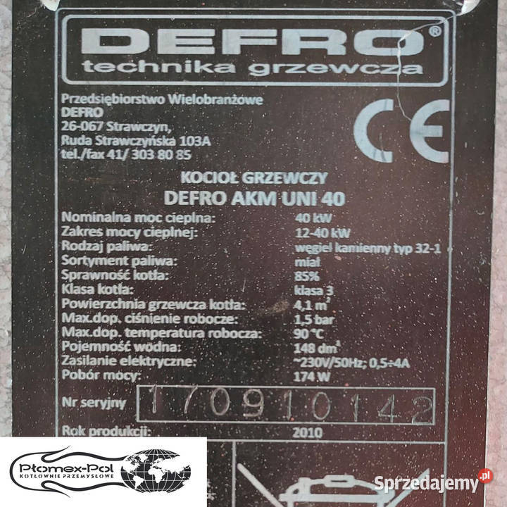 Kocioł Defro 40kW ekogroszek pellet Radomsko sprzedam