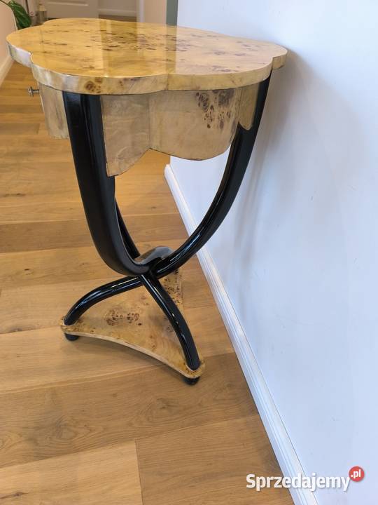 Piękna unikalna konsolka stolik intarsjowana na Łódź