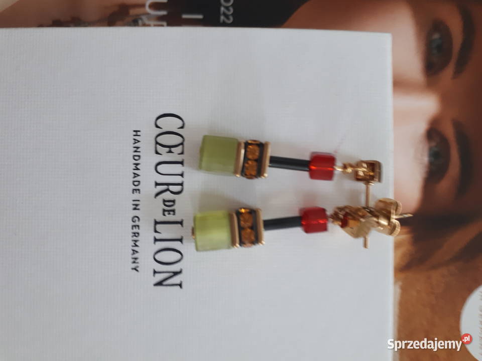 Promo nowe kolczyki niemieckie hand made Coeur pozłacane śląskie