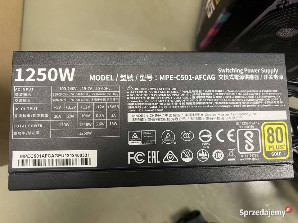 MWE Gold V2 1250 Cooler Master Zasilacz śląskie Gliwice
