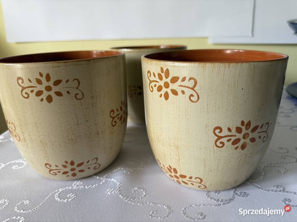 Doniczka Donica Ceramiczna ze Wzorem Osłonka na Czerwionka-Leszczyny