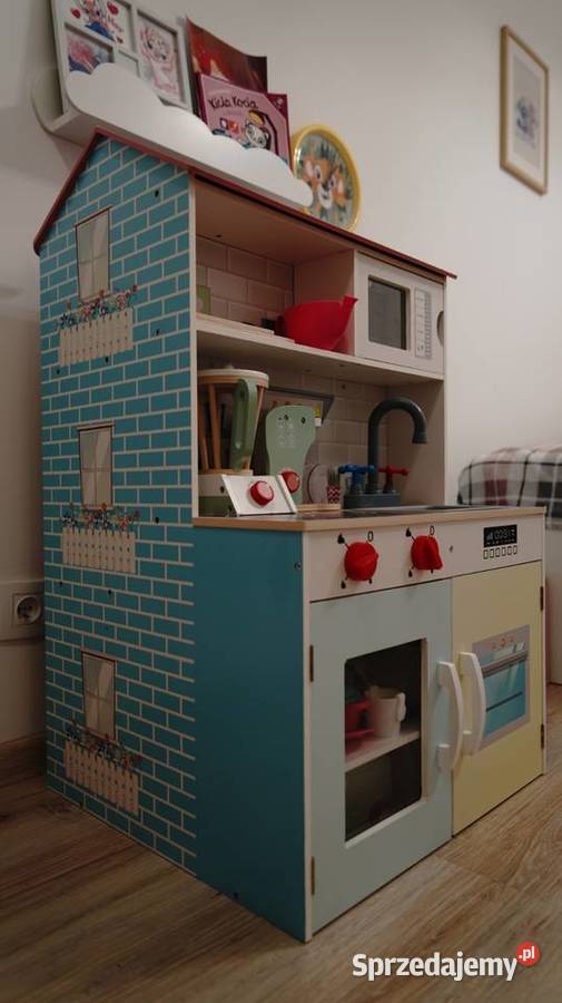 Drewniany domek do zabawy kuchnia 2w1 idealny Pozostałe Otwock