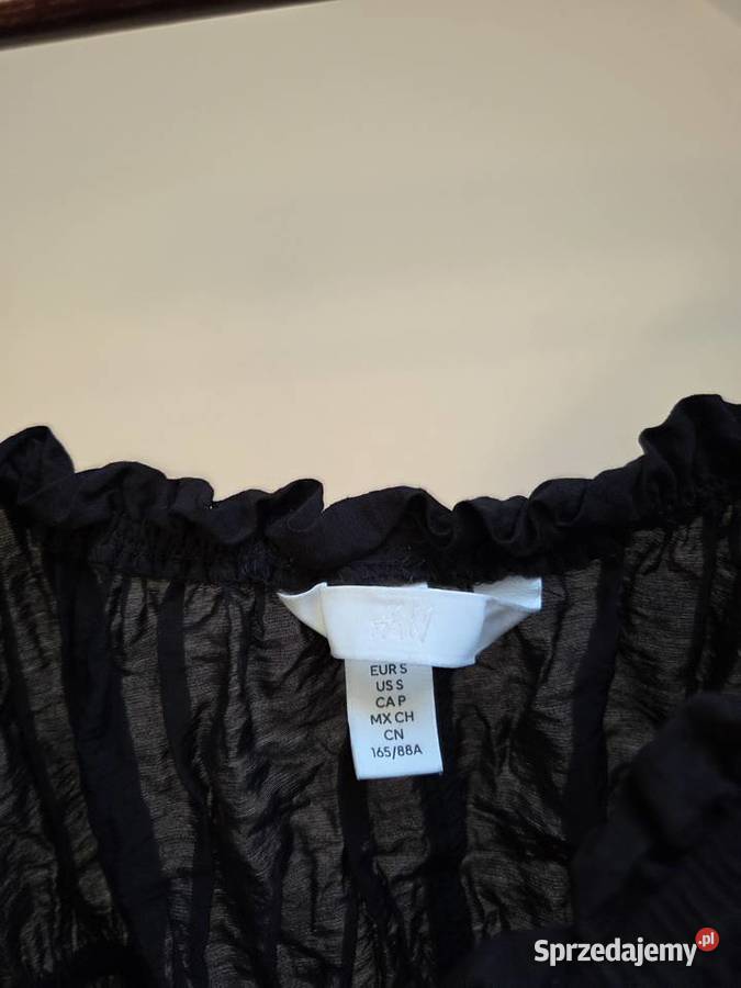 Czarna maxi sukienka hiszpanka marszczona Liszki