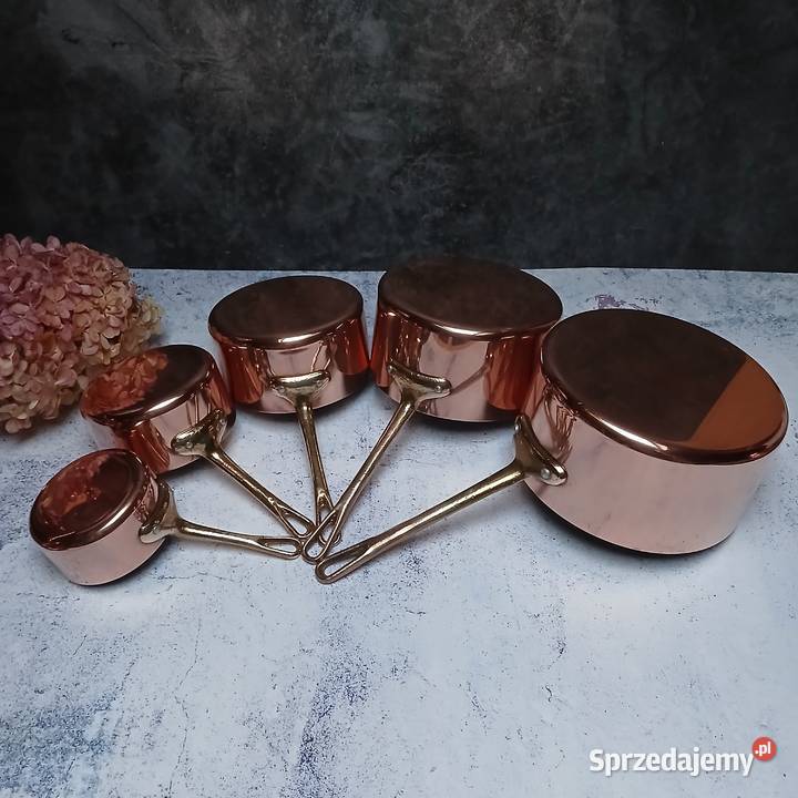 Miedziane rondle miedziany garnek rondel komplet mazowieckie Warszawa