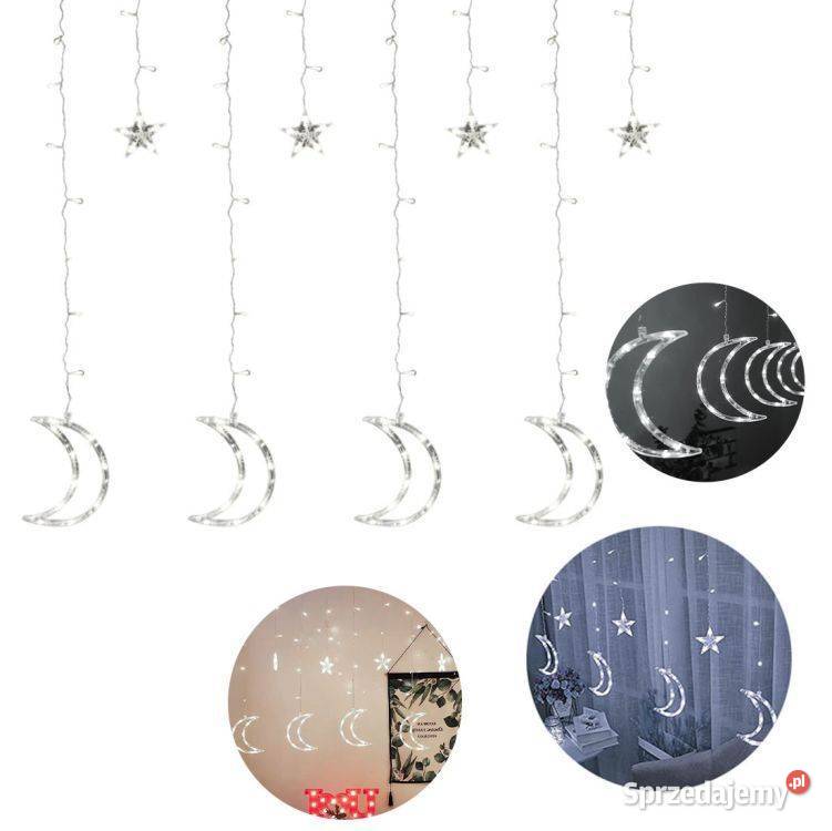 Lampki księżyce gwiazdki świąteczne światełka