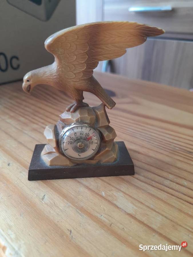 Vintage figurka orła z termometrem Kostrzyn nad Odrą sprzedam