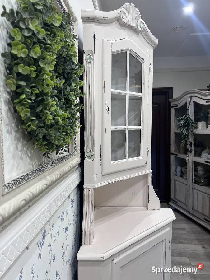 Witryna narożna drewniana shabby Żary