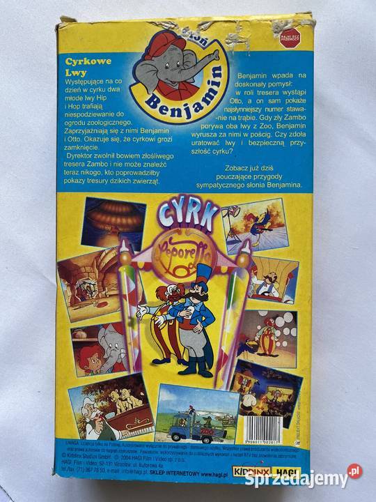 Slon BenjaminLwy Cyrkowe na kasecie VHS dubbing Filmy