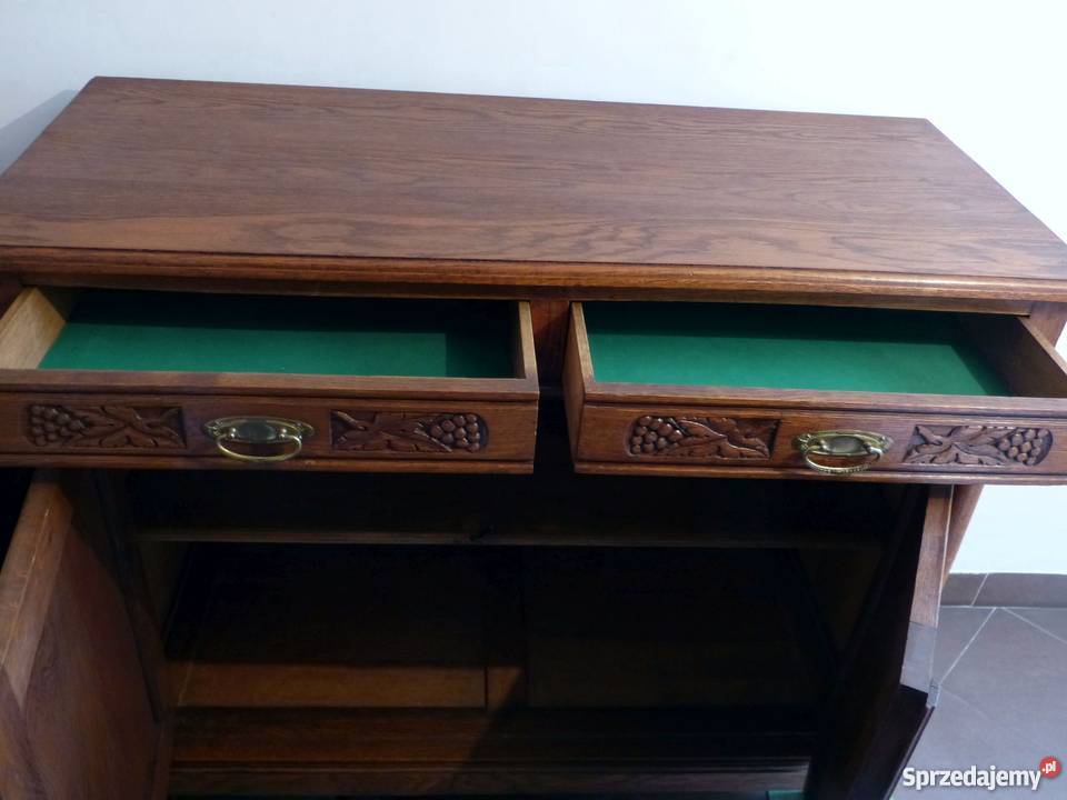 Piękna dębowa komoda secesyjnasklep Dąbrowa Dąbrowa Górnicza