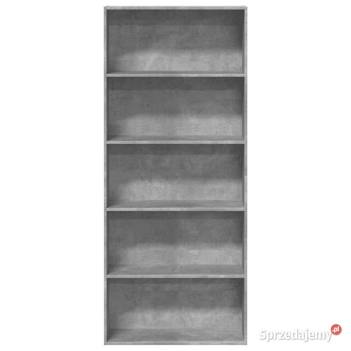 Regał na książki szarość betonu 80x30x189