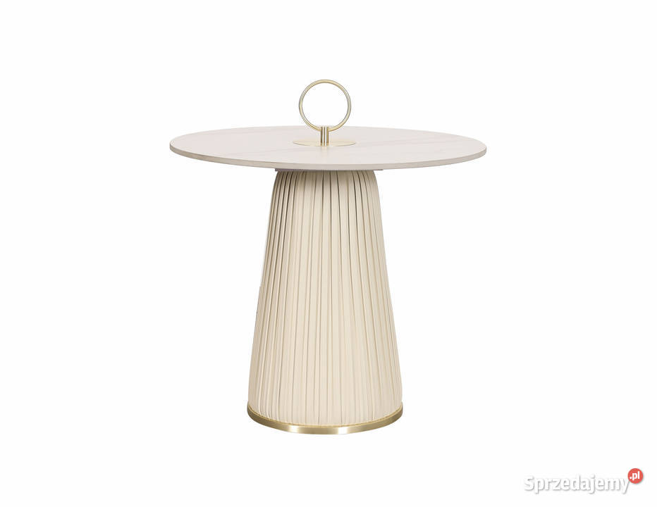 Złoty stolik kawowy plisowany Premium z Golkowice
