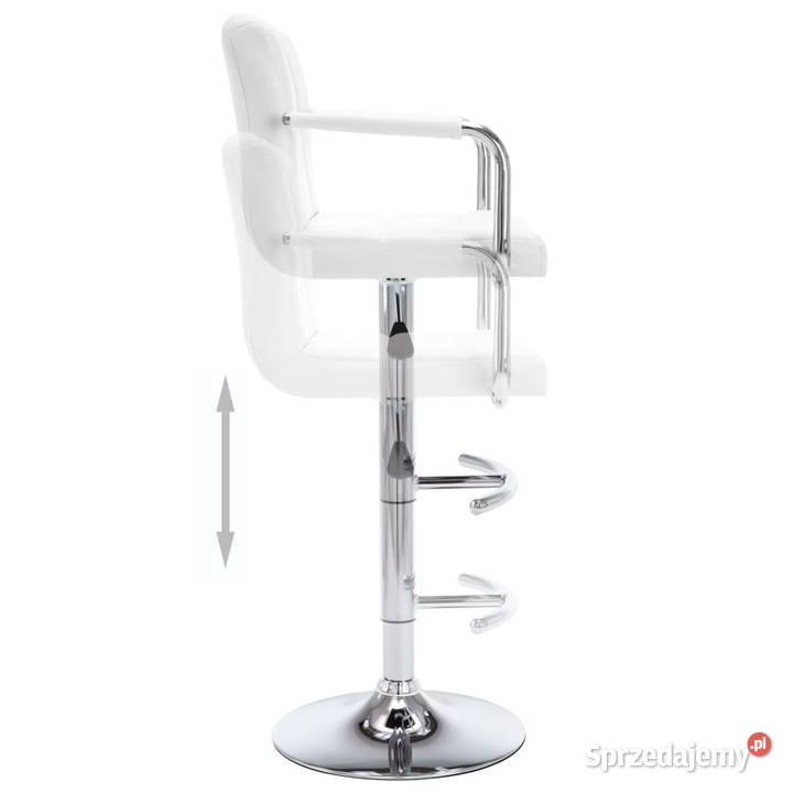 vidaXL Stołki barowe 2 białe sztuczna skóra