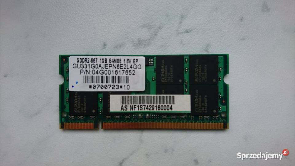 Pamięć ram ddr2 1gb do laptopa Krosno