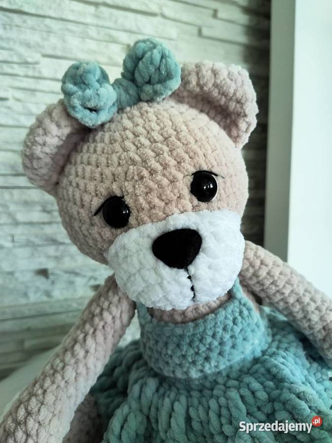 Miś hand made na szydełku DOSTĘPNY RĘKI Rękodzieło Myszków sprzedam