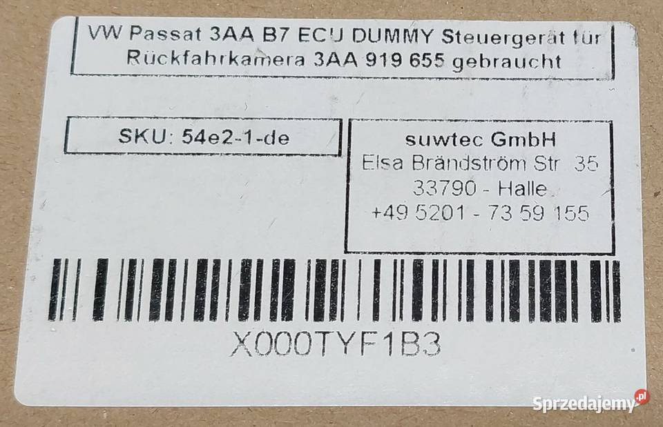 STEROWNIK MODUŁ KAMERY ECU VW PASSAT B7 SHARAN Mielęcin