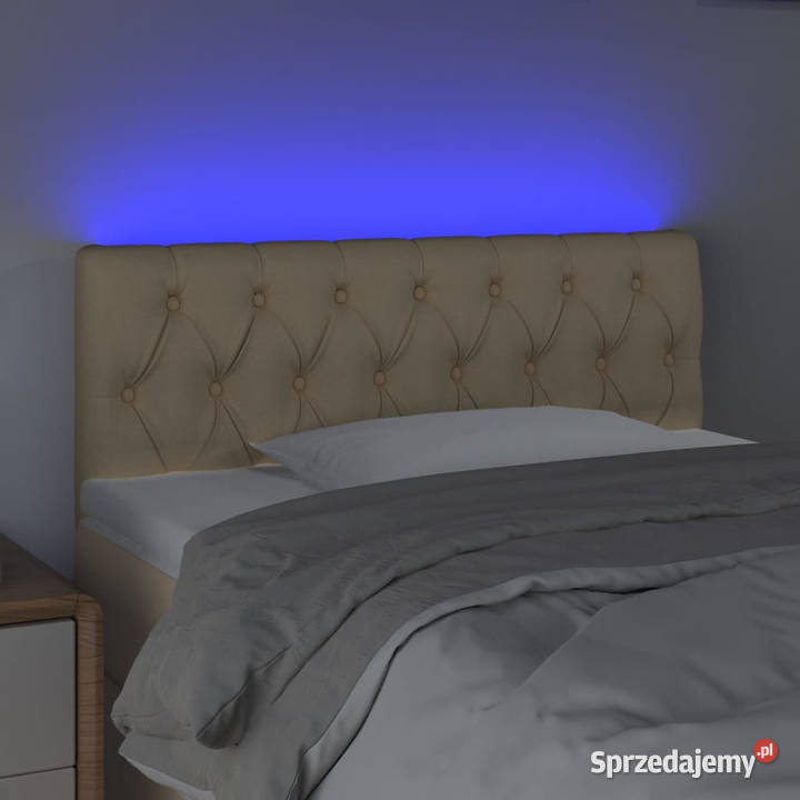 Zagłówek do łóżka z LED kremowy 100x7x7888 Ramy i stelaże Warszawa sprzedam