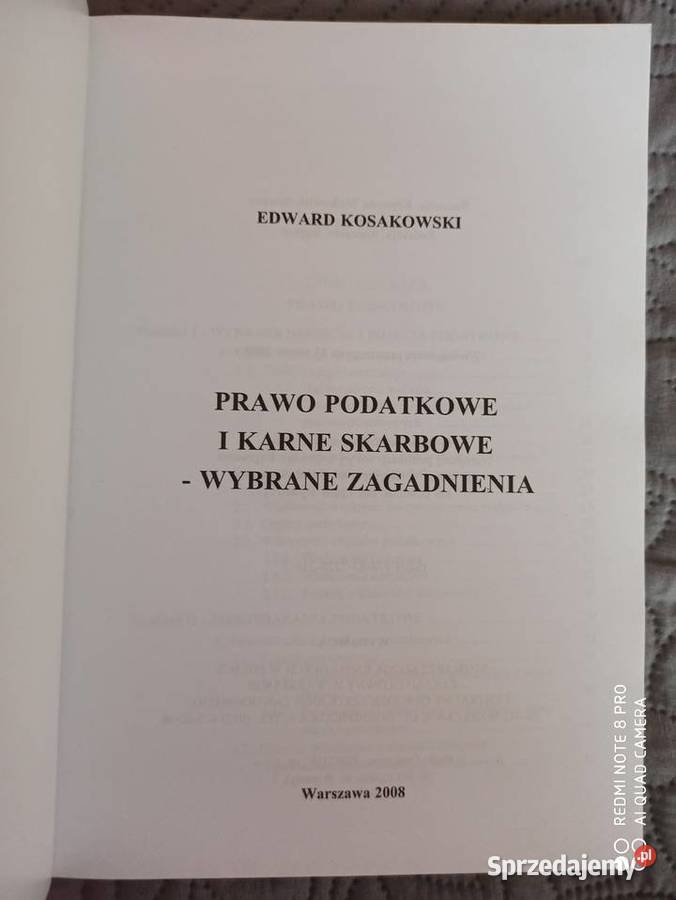 PRAWO PODATKOWE I KARNE SKARBOWE EKosakowski Książki i Podręczniki Warszawa