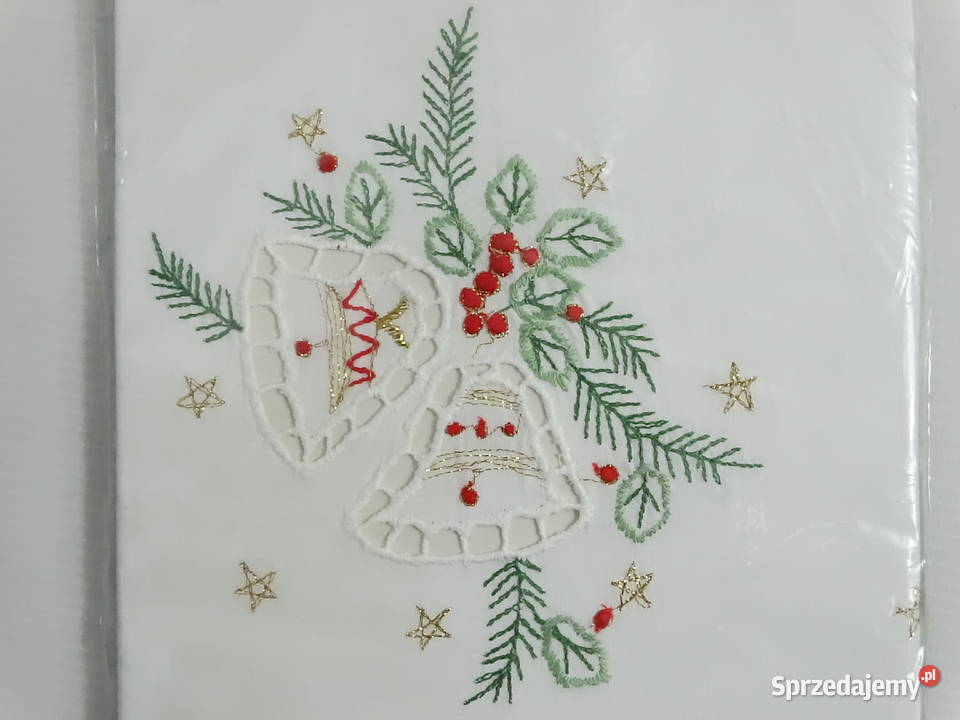 Haftowany obrus świąteczny Boże Narodzenie 80x80 Biłgoraj