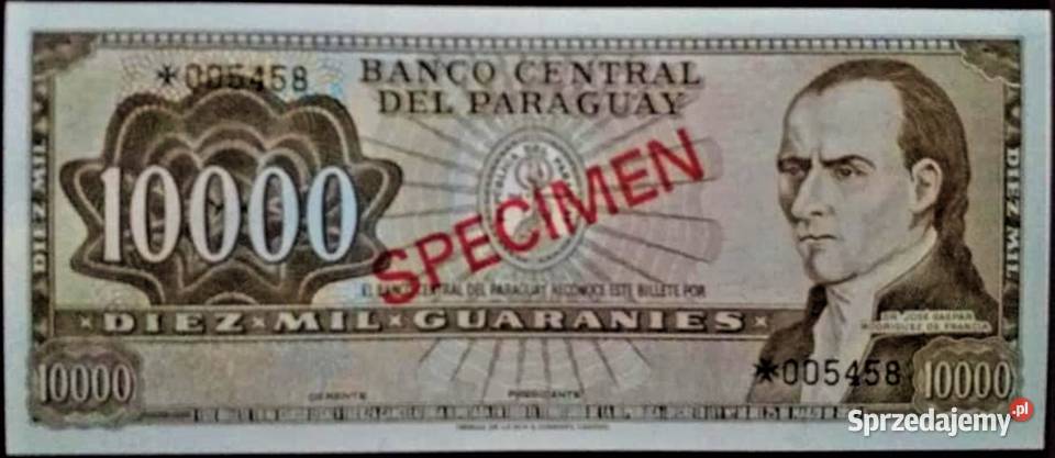 PARAGWAJ 1952P203SPECIMEN UNC wysyłka Człuchów sprzedam