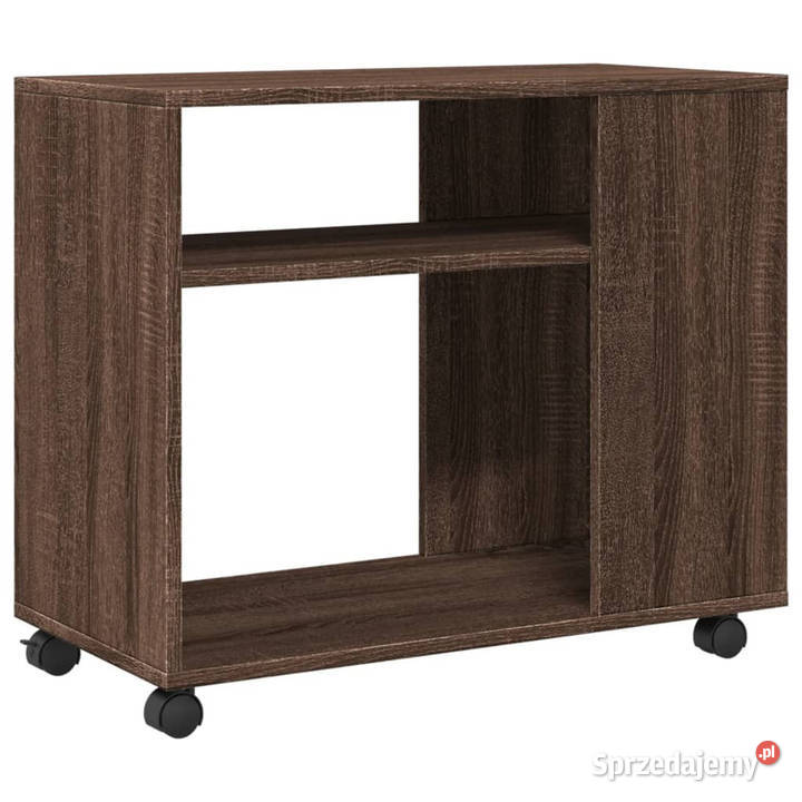 Stolik boczny na kółkach brązowy dąb 70x35x60 mazowieckie Warszawa