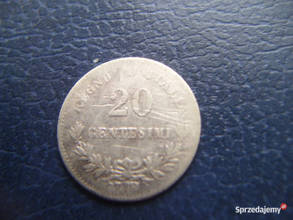Stare monety 20 centesimi 1863 Włochy srebro Lesko
