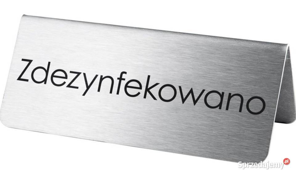 Nierdzewna tabliczka Zdezynfekowano Ekspozytor zachodniopomorskie Rewal