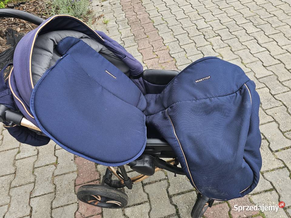 Wozek bebetto bresso premium class granatowy 2w1 Łódź