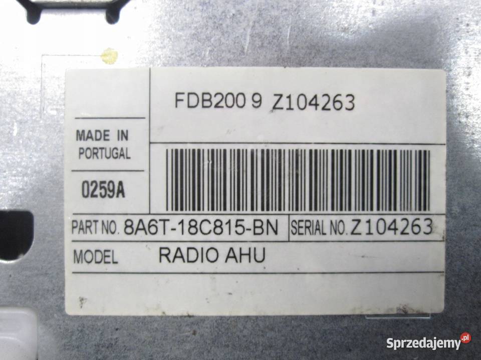 FORD FIESTA MK7 VII 09r radio CD 8A6T18C815BN