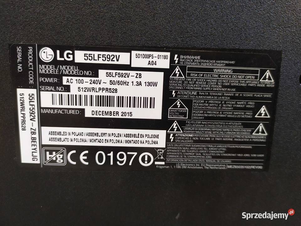 Cześci TV 55 LG 55LF592 LG zachodniopomorskie Szczecin