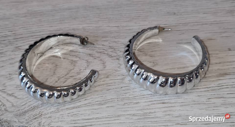 Kolczyki damskie mega koła posrebrzane Kolczyki Łódź