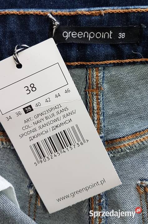 Damskie granatowe bawełniane spodnie rurki Spodnie małopolskie Chrzanów