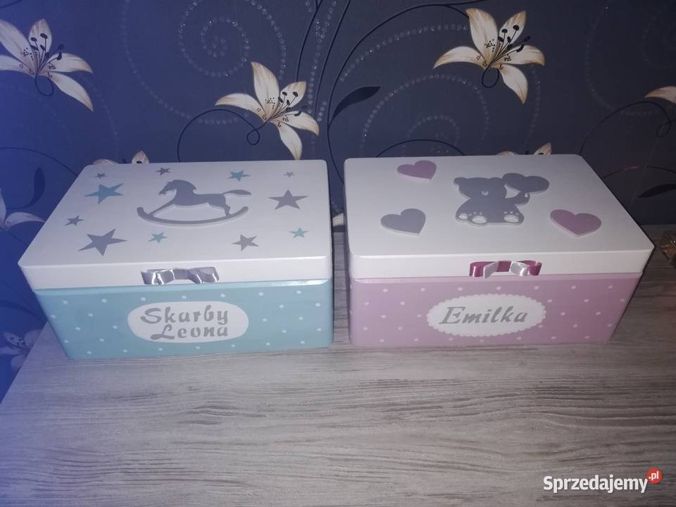 Kuferek dziewczynki z imieniem roczek chrzest Kędzierzyn-Koźle
