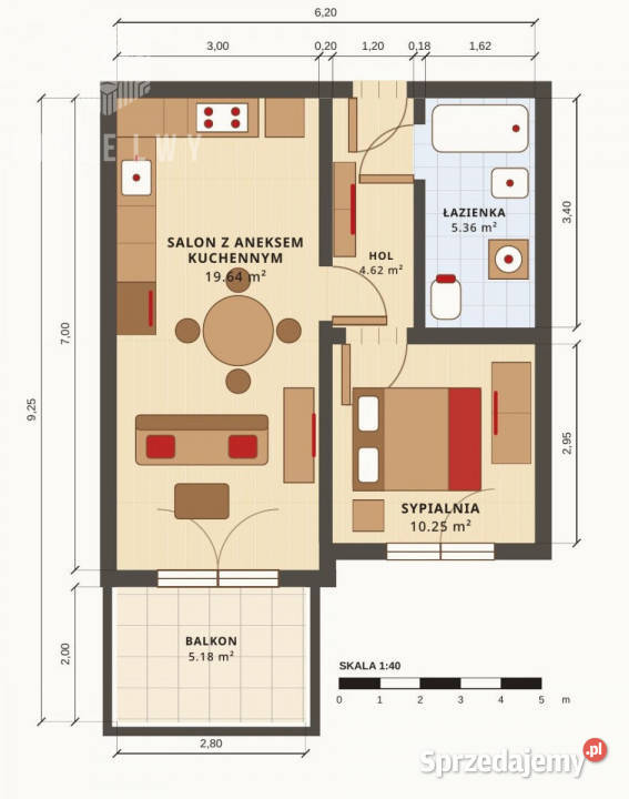 Mieszkanie 4136m2 2 pok Warszawa Piętro 4