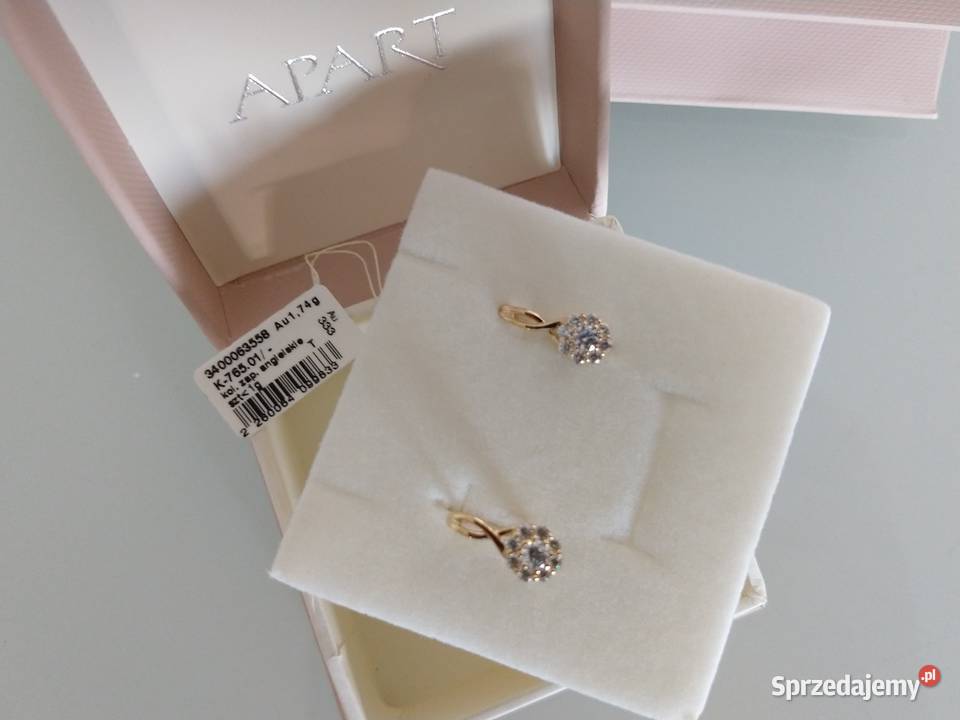 Złote kolczyki Apart nowe Łódź