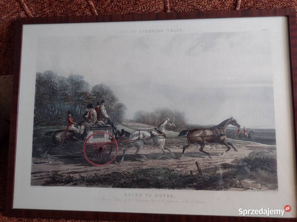Litografia szkłem Foress Sporting Traps Going to Antyki Antyki