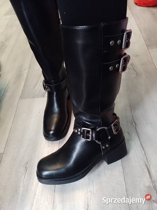 40 Czarne zdobione Kozaki oficerki biznesowe Kozaki Kraków