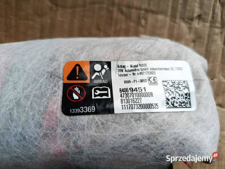 chevrolet camaro 201618 prawa poduszka fotela Poduszki powietrzne