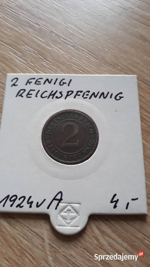 2 Fenigi Niemcy 1924 r men A Konin