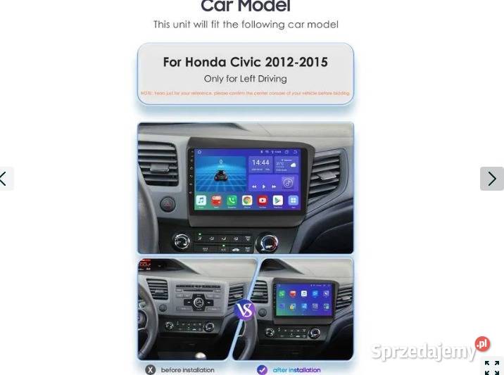 Radio Android 12 Honda Civic 1215r gps wifi Radioodtwarzacze śląskie