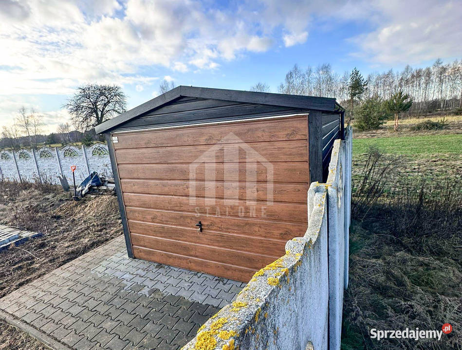 Garaż blaszany 3x4m brama uchylna drzwi okno Malbork
