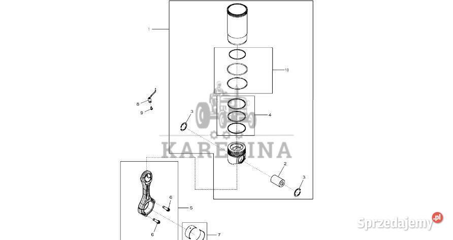 John Deere 9470RX Pręt łączący DZ114764 Silnik Jastrzębniki sprzedam