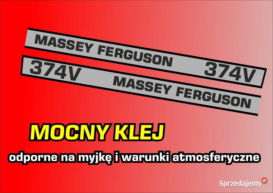 Naklejki Massey Ferguson 374v zamienniki trwałe Bydgoszcz
