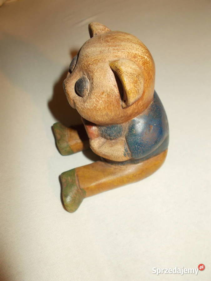 Miś drewniany figurka vintage Poznań