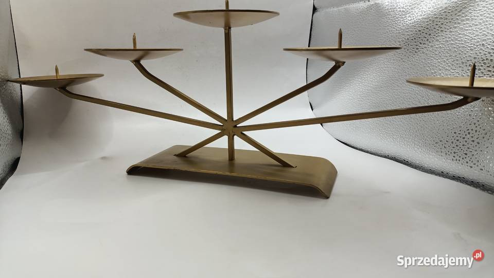 Rzeźba metaloplastyka świecznik pięcioramienny Zamość