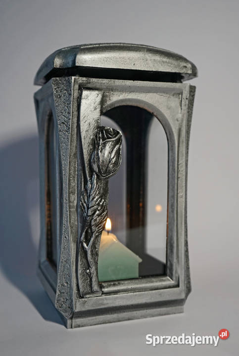 Srebrny znicz żywiczny lampion retro motyw róży Pozostałe Częstochowa sprzedam