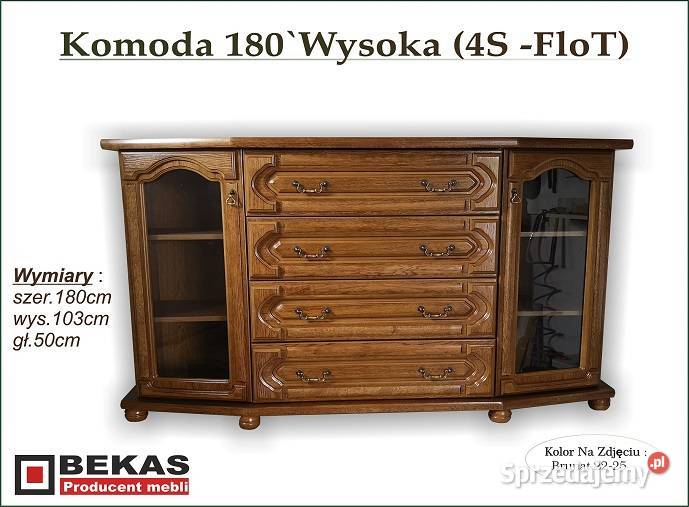Duża Komoda 180 2S4D Orzech Włoski Ciemny BEKAS Kraków