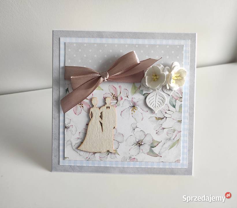 Kartka ręcznie robiona na Ślub handmade Łódź