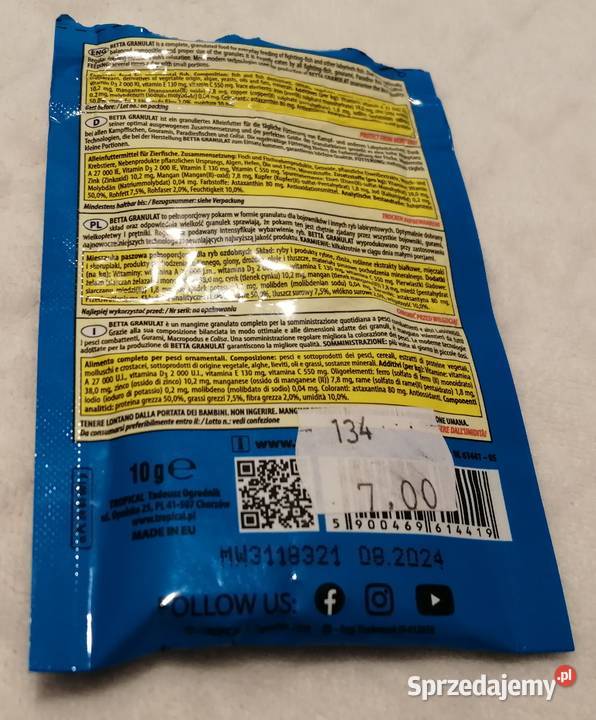 Betta granulat Tropical pokarm bojowników Czeladź