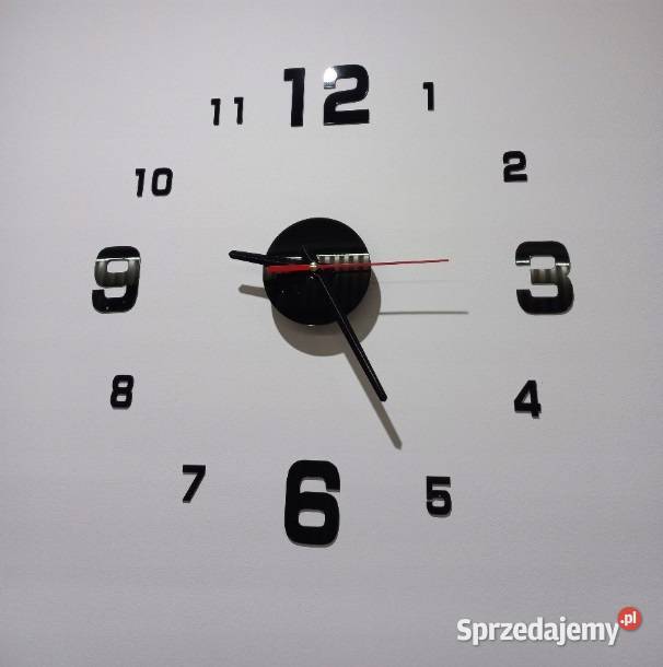 Zegar ścienny czarny 4 duże litery KX9713 nowy Elbląg
