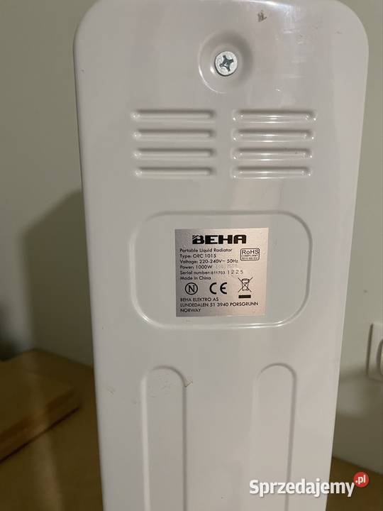Grzejnik olejowy BEHA mazowieckie